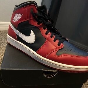 Nike Air Jordan Mid Red Black White Sneakers